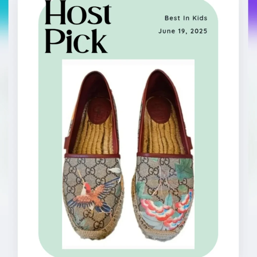 Gucci Kids Shoes with Red and Green Accents